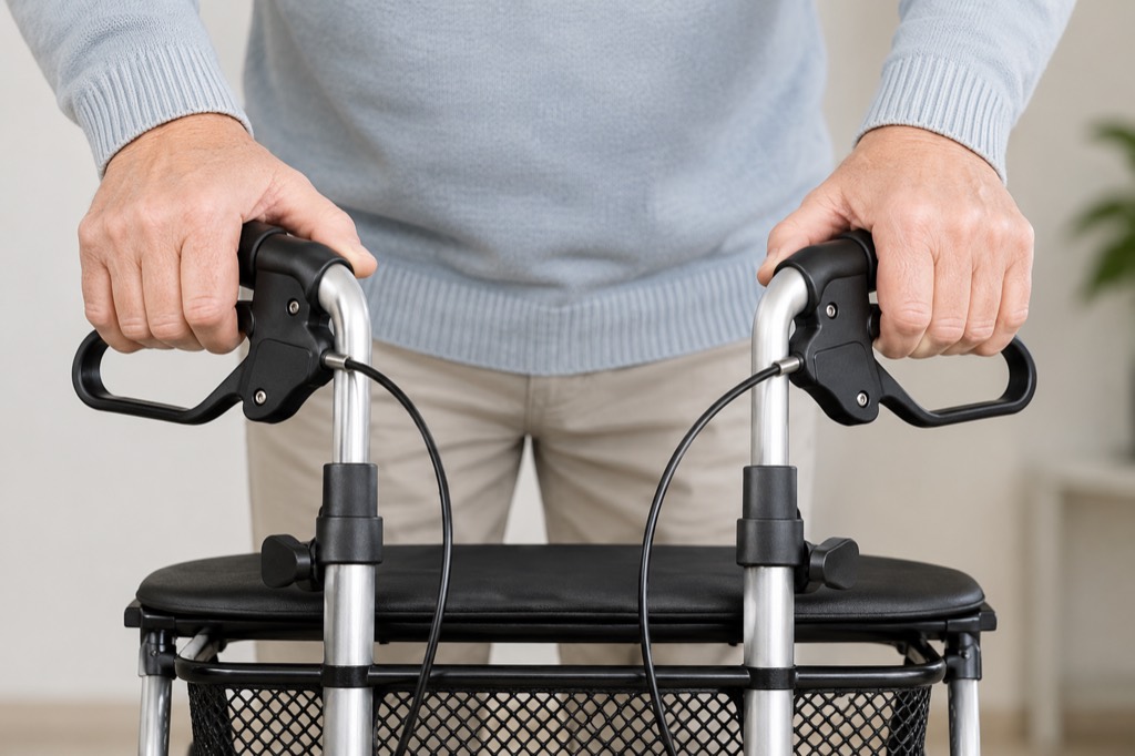 Mehrkosten bei Hilfsmitteln – GKV-Bericht 2025 Rollator mit Handbremse als Beispiel für ein Hilfsmittel, bei dem Mehrkosten für Versicherte anfallen können